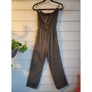 Forever 21 Jumpsuit Romper Halter Top High Waist Olive Green WOMENS SIZE SMALL